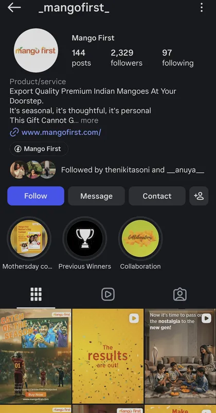 @_mangofirst_ Instagram profile