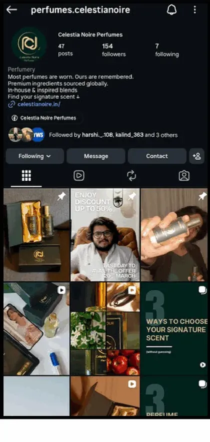 @perfumes.celestianoire Instagram profile