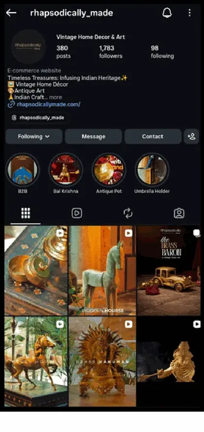 @rhapsodically_made Instagram profile