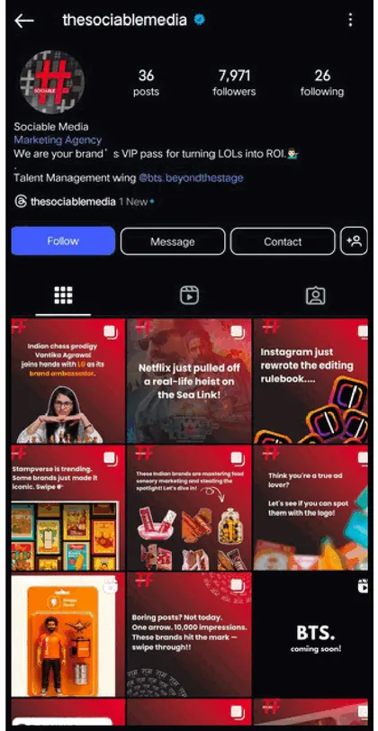 @thesociablemedia Instagram profile